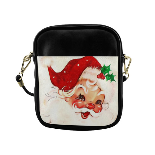 A cute vintage Santa Claus with a mistletoe Sling Bag (Model 1627)