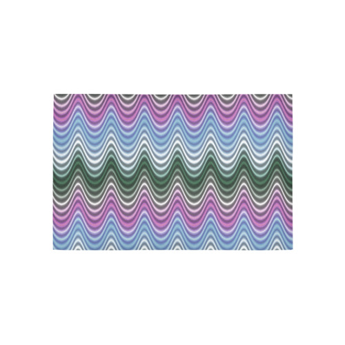 Green Purple Blue Waves Area Rug 5'x3'3''