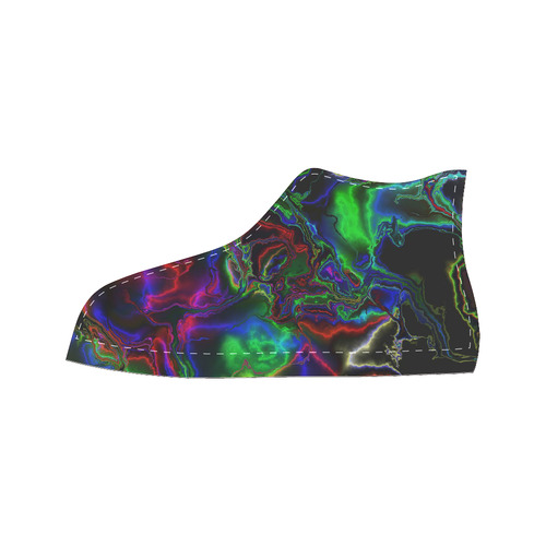 Abstract glowing 04 Men’s Classic High Top Canvas Shoes /Large Size (Model 017)