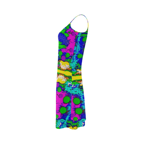 Shimmering Landscape Pop Art Alcestis Slip Dress (Model D05)