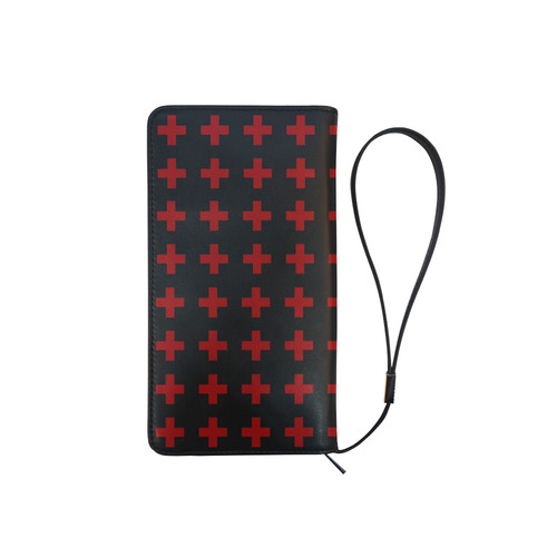 Crosses Punk Rock style black-red Men's Clutch Purse （Model 1638）