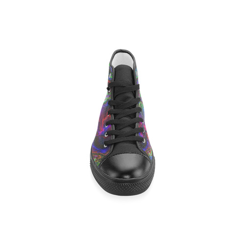 Abstract glowing 04 Women's Classic High Top Canvas Shoes (Model 017)