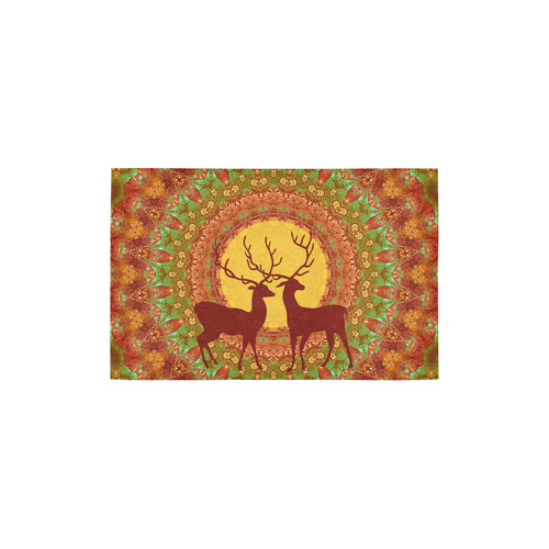 Mandala YOUNG DEERS with Full Moon Area Rug 2'7"x 1'8‘’