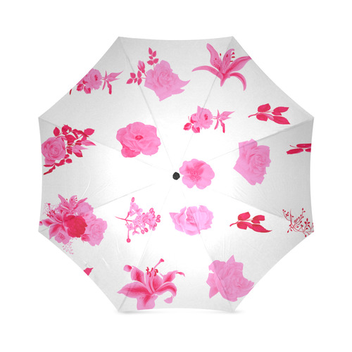 Pink floral Umbrella / New artistic umbrella in our Shop Collection 2016 with handdrawn Art Foldable Umbrella (Model U01)