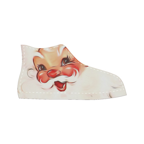 A cute vintage Santa Claus with a mistletoe Women's Classic High Top Canvas Shoes (Model 017)