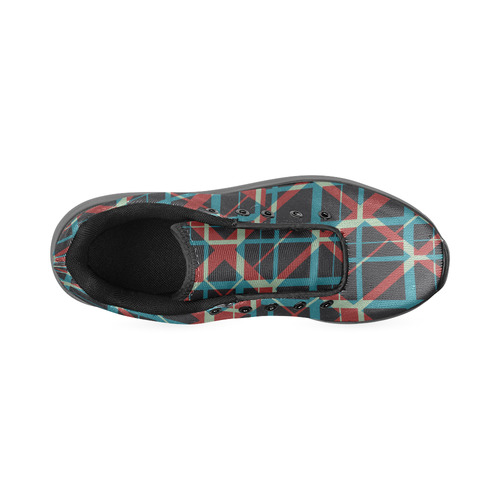 Plaid I Hipster plaid pattern black sole Women’s Running Shoes (Model 020)