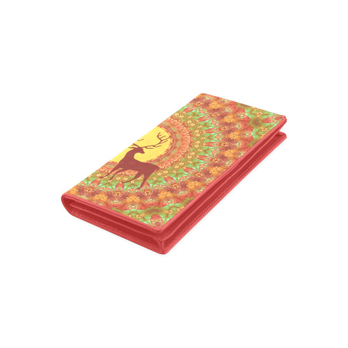 Mandala YOUNG DEERS with Full Moon Women's Leather Wallet (Model 1611)