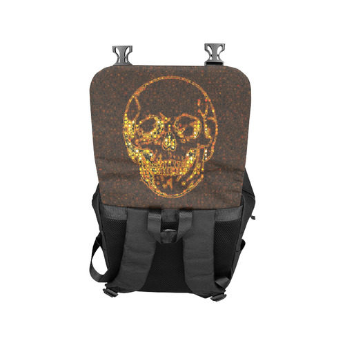 golden skull Casual Shoulders Backpack (Model 1623)