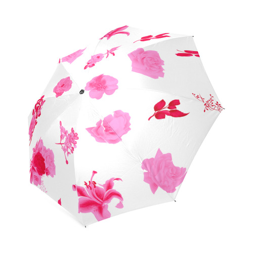 Pink floral Umbrella / New artistic umbrella in our Shop Collection 2016 with handdrawn Art Foldable Umbrella (Model U01)