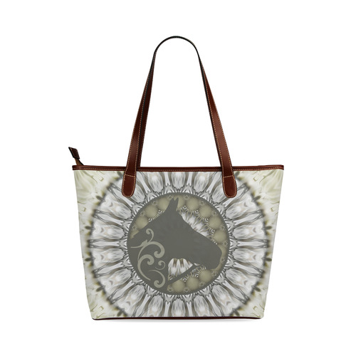 Mandala Magic Ripples HORSE HEAD SILHOUETTE Shoulder Tote Bag (Model 1646)