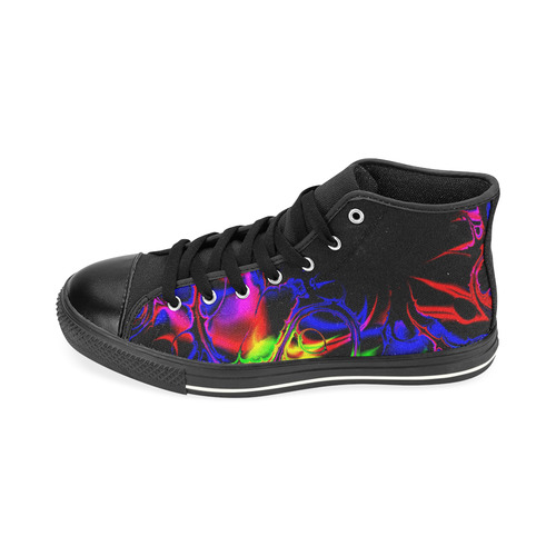 Abstract glowing 02 High Top Canvas Women's Shoes/Large Size (Model 017)