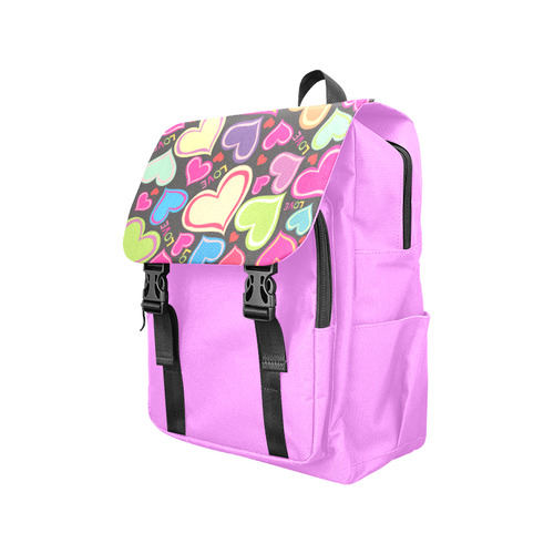 New! RAINBOW bags collection 2016: Love and hearts series with Marshmallow Pink Casual Shoulders Backpack (Model 1623)