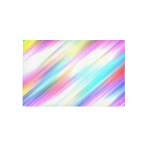 Rainbow Stripe Abstract Area Rug 5'x3'3''