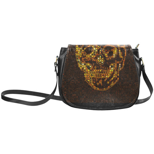 golden skull Classic Saddle Bag/Small (Model 1648)