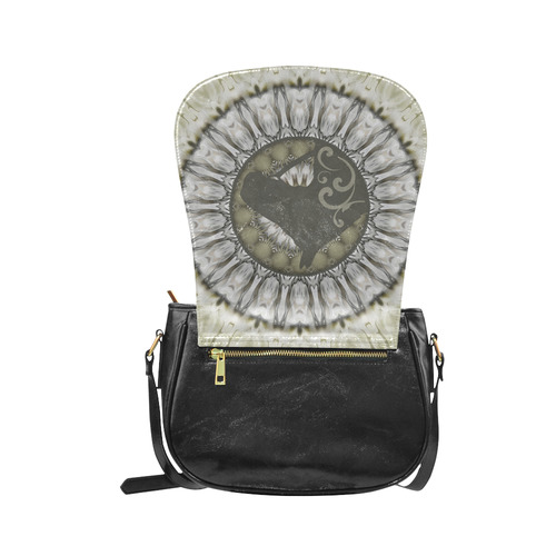 Mandala Magic Ripples HORSE HEAD SILHOUETTE Classic Saddle Bag/Small (Model 1648)