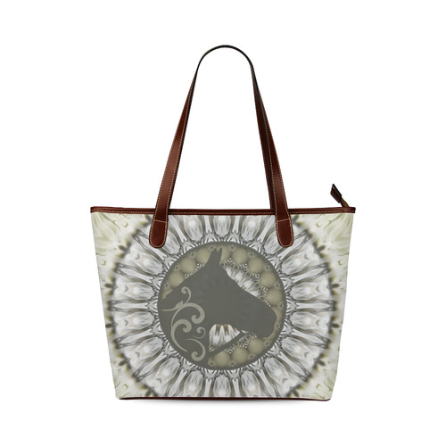 Mandala Magic Ripples HORSE HEAD SILHOUETTE Shoulder Tote Bag (Model 1646)