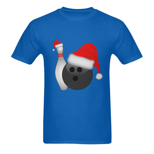 Christmas Bowling Ball And Pin  - Santa Hats Men's T-Shirt in USA Size (Two Sides Printing)