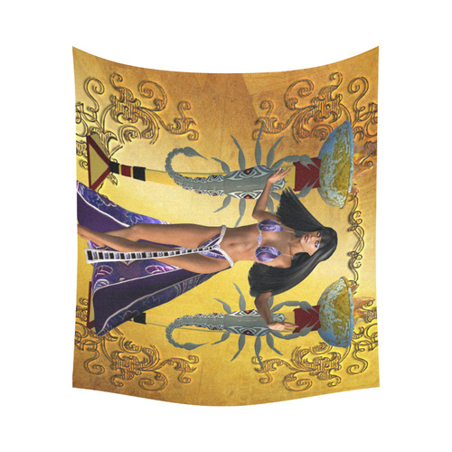 Egyptian women with scorpion Cotton Linen Wall Tapestry 60"x 51"