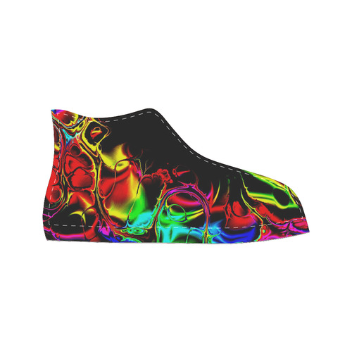 Abstract glowing 03 High Top Canvas Women's Shoes/Large Size (Model 017)