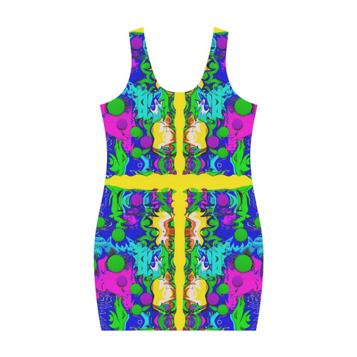 Shimmering Landscape Pop Art Medea Vest Dress (Model D06)