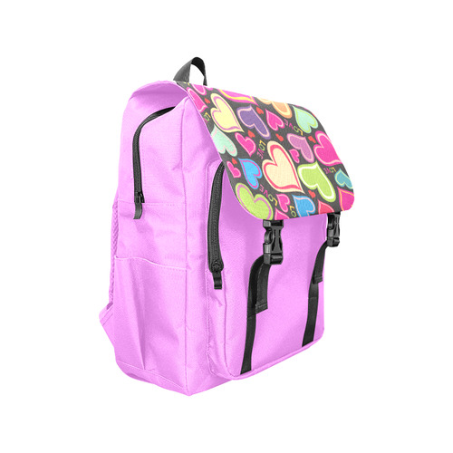 New! RAINBOW bags collection 2016: Love and hearts series with Marshmallow Pink Casual Shoulders Backpack (Model 1623)
