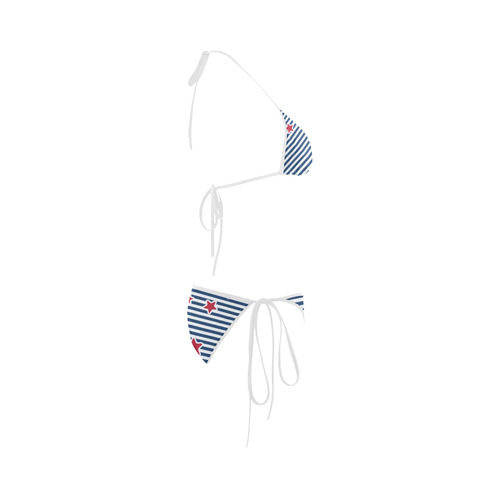 Blue, Red and White Stars and Stripes Custom Bikini Swimsuit