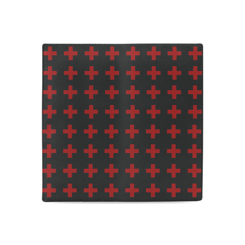 Crosses Punk Rock style pattern red-black colors Women's Leather Wallet (Model 1611)