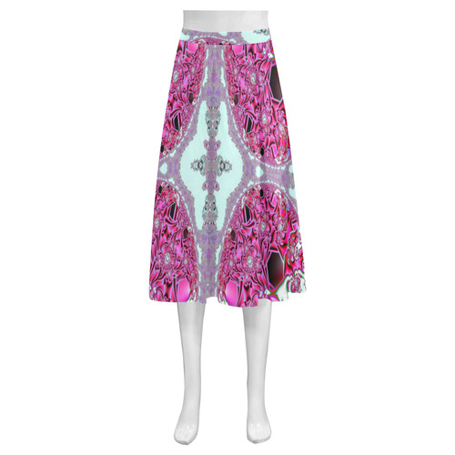 Cherry Blossoms and Rose Gardens Fractal Mnemosyne Women's Crepe Skirt (Model D16)
