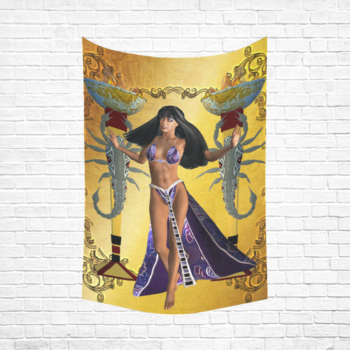 Egyptian women with scorpion Cotton Linen Wall Tapestry 60"x 90"