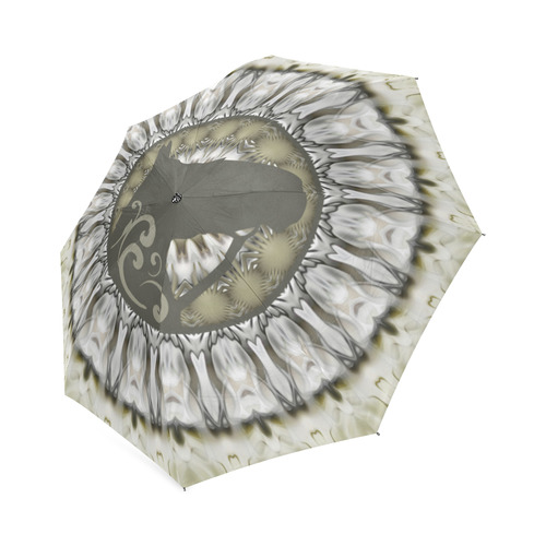 Mandala Magic Ripples HORSE HEAD SILHOUETTE Foldable Umbrella (Model U01)