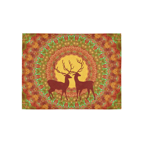 Mandala YOUNG DEERS with Full Moon Area Rug 5'3''x4'