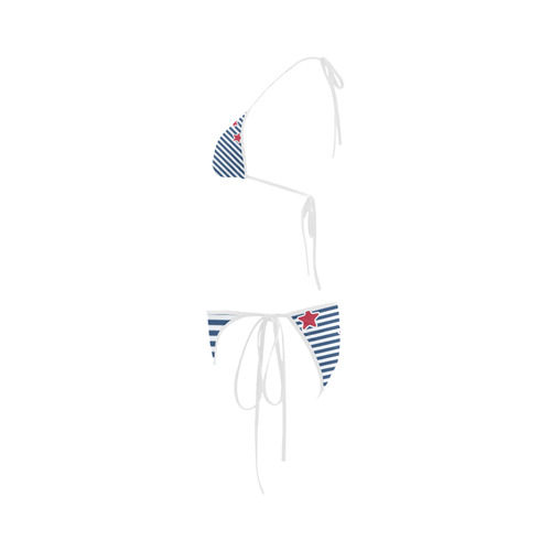 Blue, Red and White Stars and Stripes Custom Bikini Swimsuit