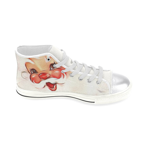 A cute vintage Santa Claus with a mistletoe Women's Classic High Top Canvas Shoes (Model 017)