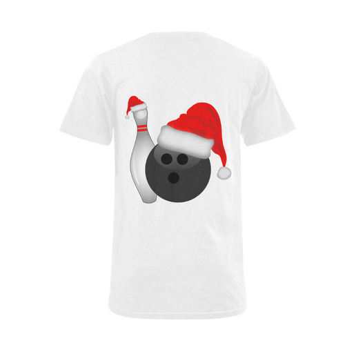 Christmas Bowling Ball And Pin Men's V-Neck T-shirt  Big Size(USA Size) (Model T10)