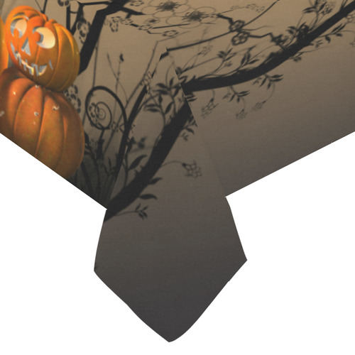 Funny mummy with pumpkins Cotton Linen Tablecloth 60"x 104"