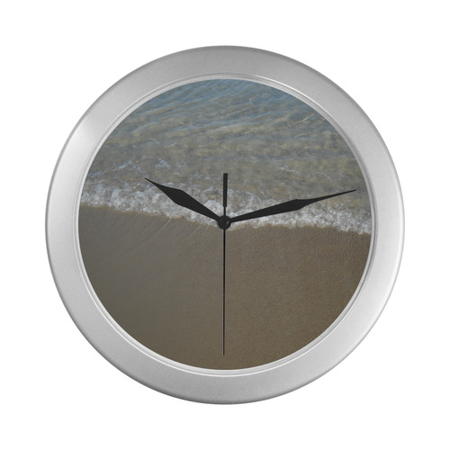 Beach Silver Color Wall Clock