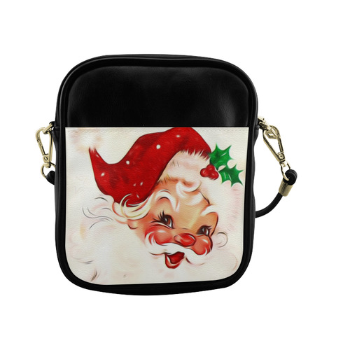 A cute vintage Santa Claus with a mistletoe Sling Bag (Model 1627)