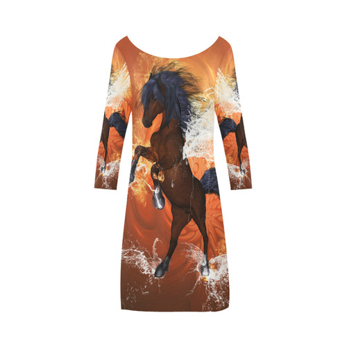 Horse with water wngs Bateau A-Line Skirt (D21)