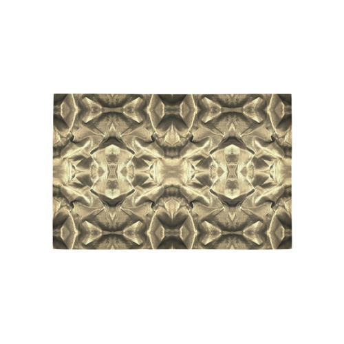 Gold Fabric Pattern Design Area Rug 5'x3'3''