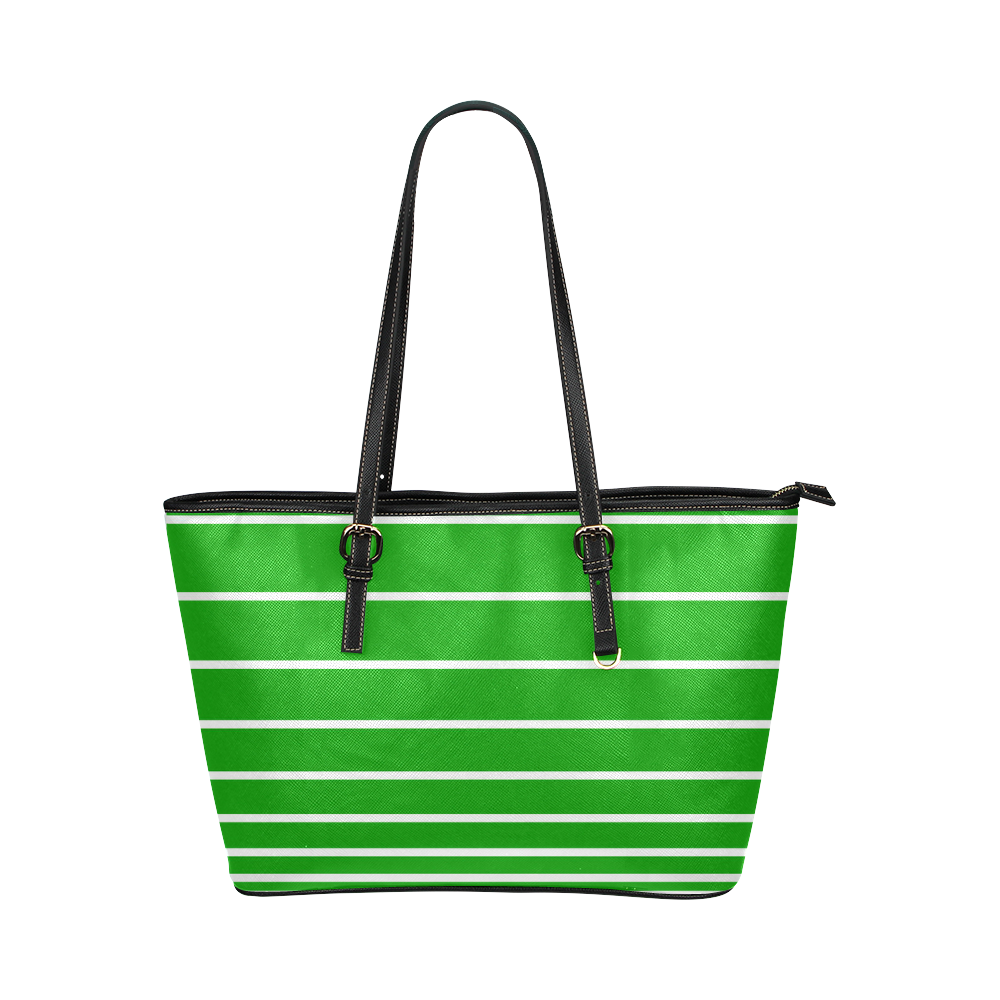 stipes green Leather Tote Bag/Large (Model 1651) ID D928706