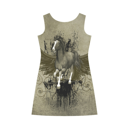 Wild horse with wings Bateau A-Line Skirt (D21)