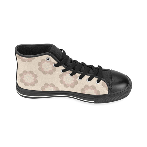 retroflower-01 High Top Canvas Women's Shoes/Large Size (Model 017)