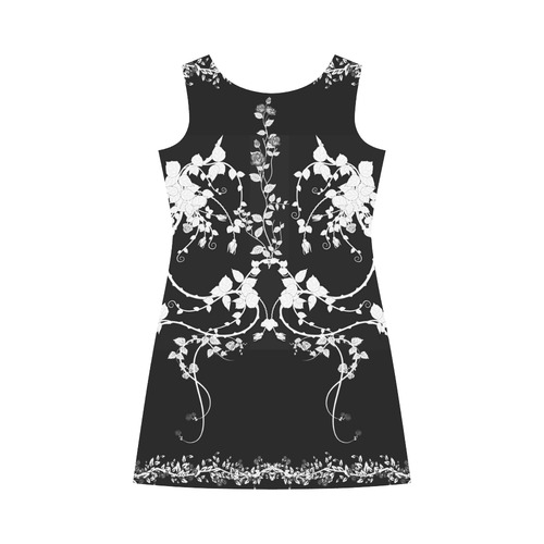 Roses in black and white Bateau A-Line Skirt (D21)