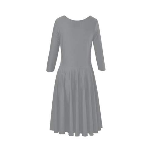 Sharkskin Elbow Sleeve Ice Skater Dress (D20)