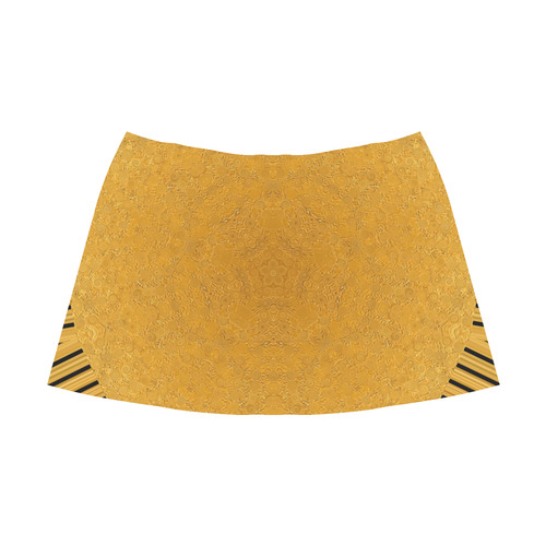 gold 4 Mnemosyne Women's Crepe Skirt (Model D16)