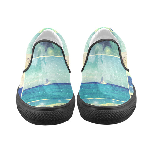 Starry Starry Caribbean Night Slip-on Canvas Shoes for Men/Large Size (Model 019)