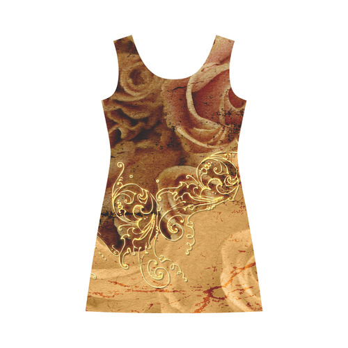Wonderful vintage design with roses Bateau A-Line Skirt (D21)