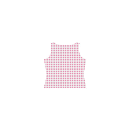 Petal Pink Gingham Sleeveless Splicing Shift Dress(Model D17)