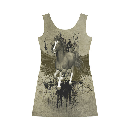 Wild horse with wings Bateau A-Line Skirt (D21)