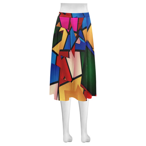 Lightning Pattern by Artdream Mnemosyne Women's Crepe Skirt (Model D16)